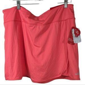 BCG Women's XL Taped Tennis Skort NWT Coral Mid-Rise Sport Skirt UPF50 Wicking